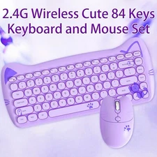 2.4GHz Wireless Keyboard and Mouse 84 Key Adjustable DPI for Mac PC Desktop