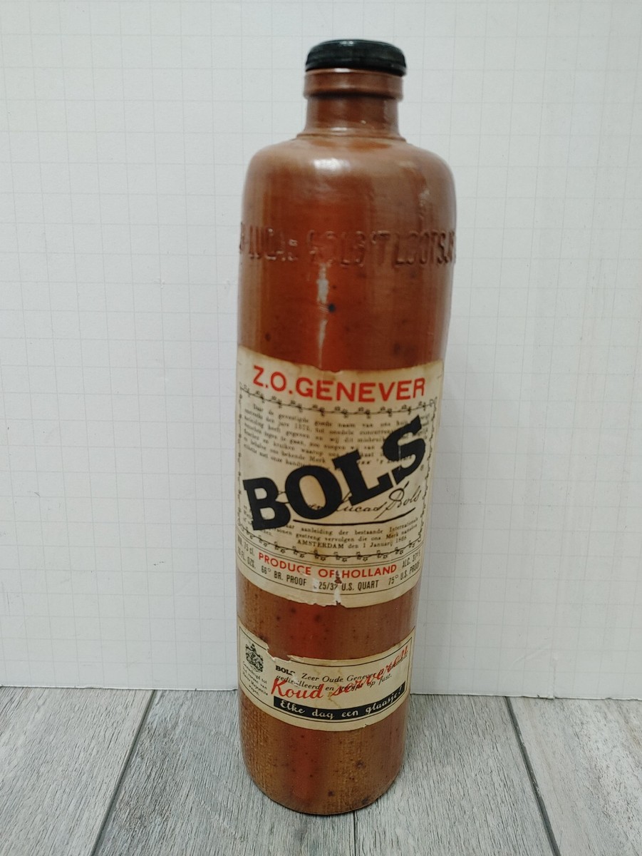 ERVEN LUCAS BOLS AMSTERDAM STONEWARE 1 LITER BOTTLE Z O GENEVER