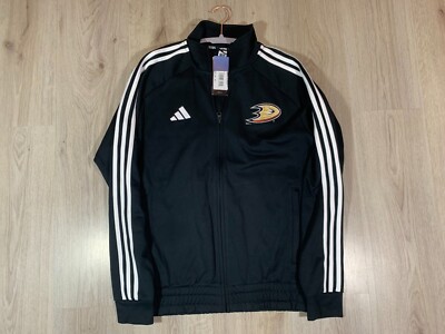 Anaheim Ducks Adidas NHL Track Jacket Men Small Black NWT $90 MSRP