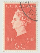 1948 Curacao - 50th Anniversary of the Reign of Queen Wilhelmina - 6 C Stamp