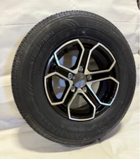 Taskmaster Trailer Tire and Aluminum Wheel Assembly Black 14x5.5 5x4.5 205-75R14