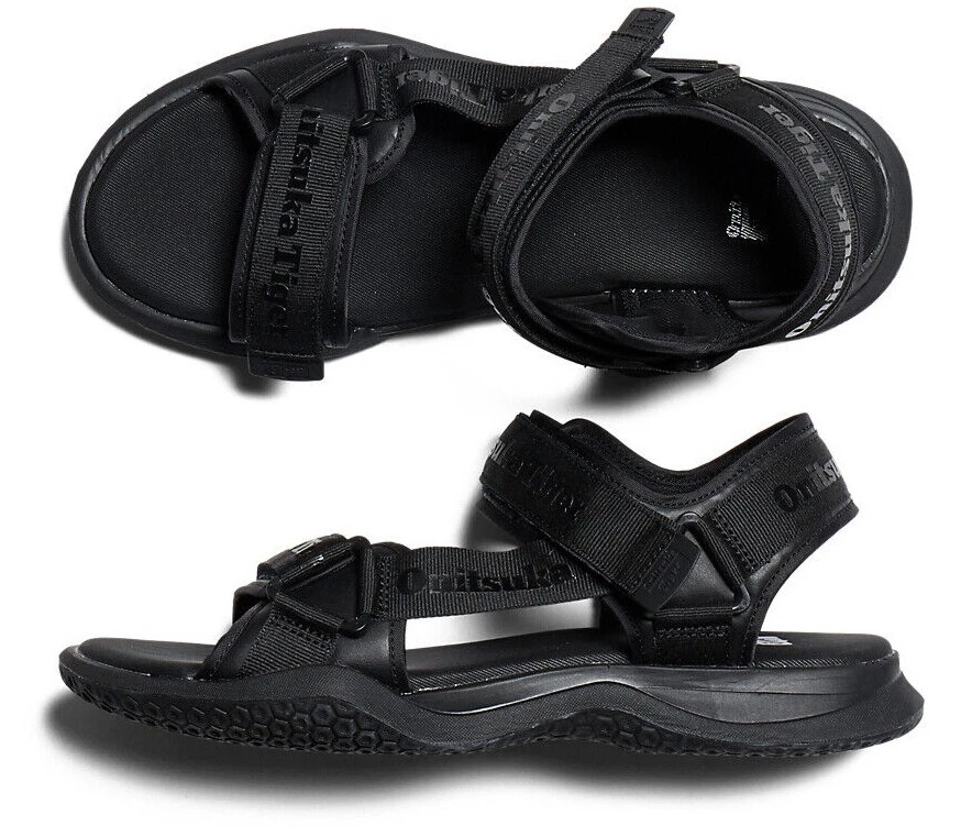 ASICS Sandali Onitsuka Tiger OHBORI CINTURINO neri x cinturino nero unisex US taglia 4 14 NUOVI