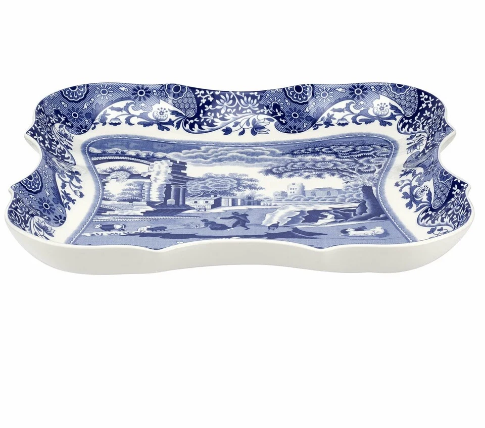 NEW~Spode Blue Italian Collection 7.5 Inch Porcelain Devonia Tray - Blue White - Image 2 of 2