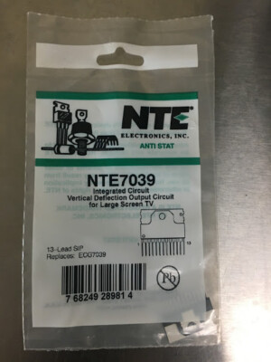 NTE7039 - Integrated Circuit Vertical Deflection Output Circuit in Big Screen TV