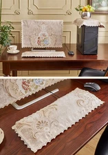 3x/set Computer Protector Cover Keyboard Monitor Dust Cover Embroidery Cloth Art