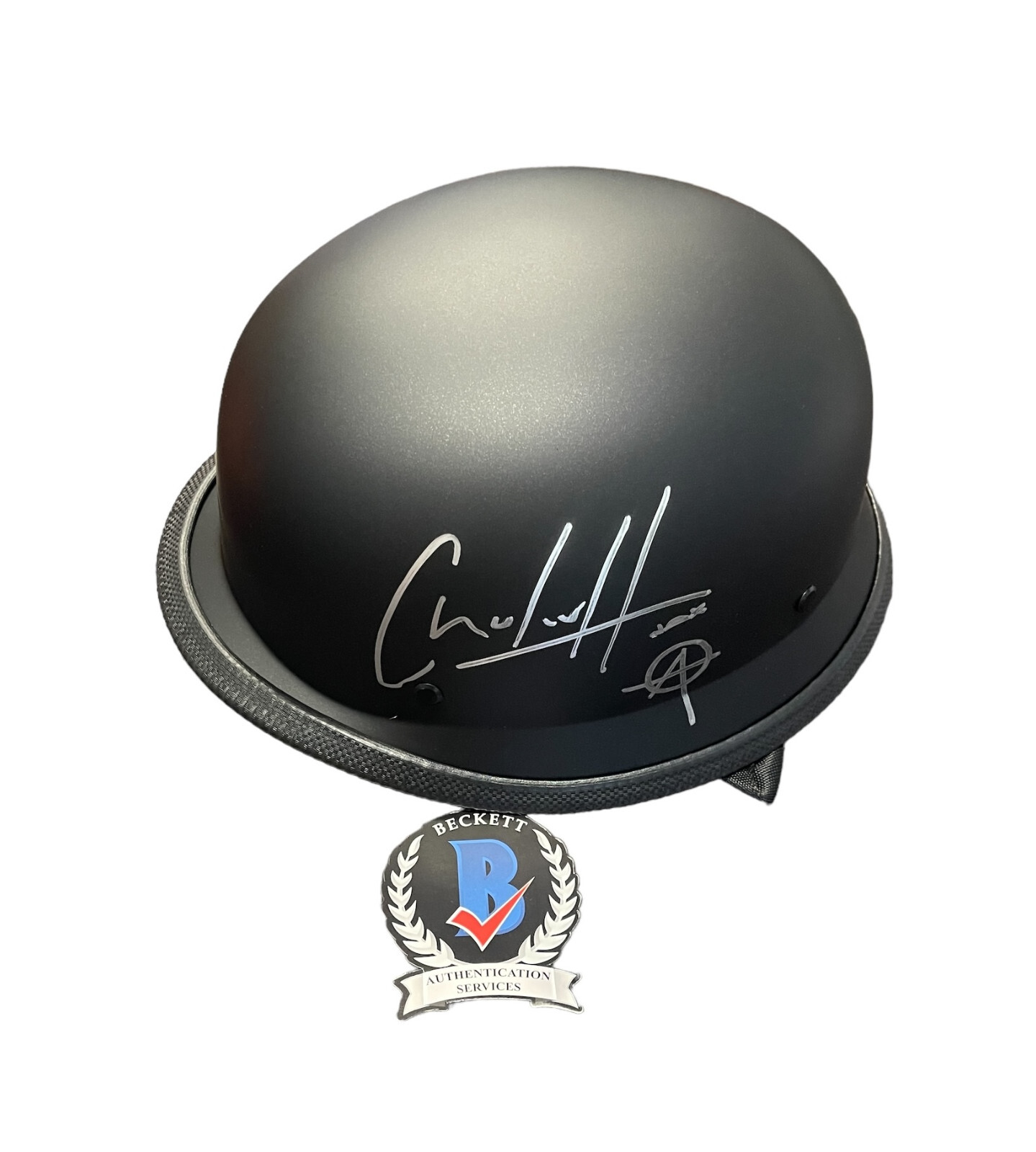 anarcky motorcycle helmet Charlie Hunnam Signed Sons of Anarchy Helmut Inscribed JAX  MJB Memorabilia snug fit Added Safety Technology TROY LEE DESIGNS GP Anarchy