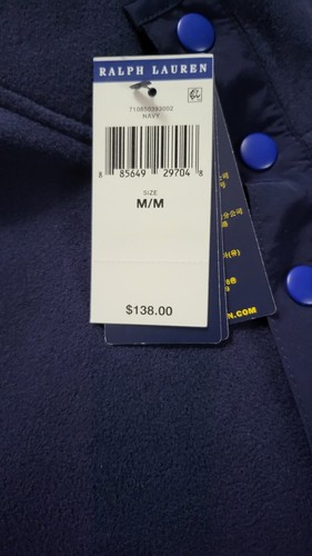 NUOVA POLO RALPH LAUREN UOMO BLU NAVY PILE QUARTO PULLOVER A SCATTO TAGLIA M - Foto 3 di 4
