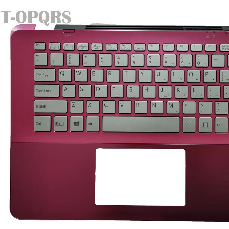 New For Sony Vaio SVF14A SVF14A1C5E Palmrest & US Keyboard Pink Backlit - Image 4 of 4