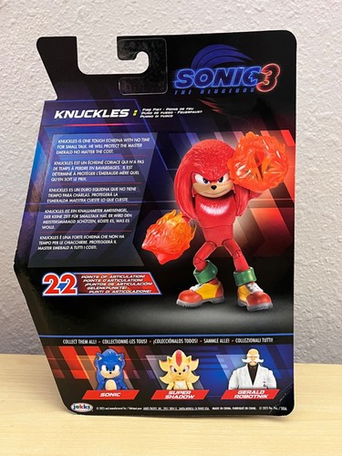 Sonic The Hedgehog 3 Movie KNUCKLES Fire Fist 5" Inch Jakks Pacific 2025 Figur - Bild 2 von 3