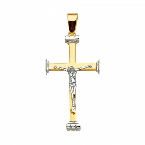 Real 14KT White Or Yellow Gold Crucifix 