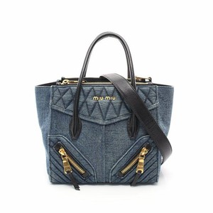 Miu Miu Denim Biker Handbag Razor Indigo Blue Navy 2Way Rn1032 | eBay