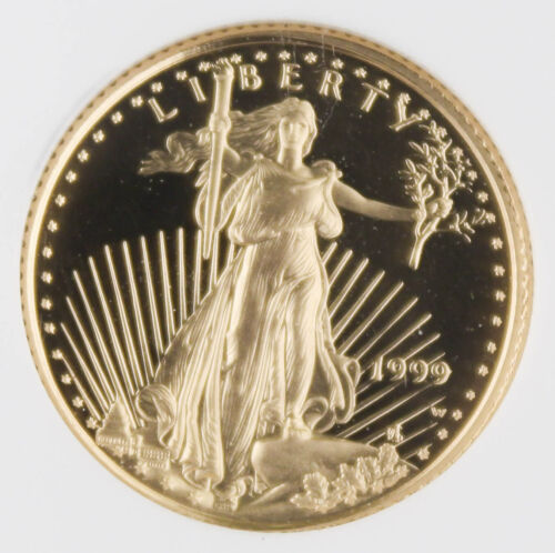 1999 W $5 1/10 Troy Oz GOLD AMERICAN EAGLE PROOF COIN NGC PF69 Ultra Cameo - Picture 3 of 4
