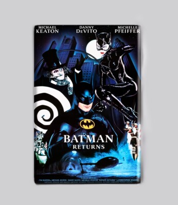 BATMAN RETURNS / CAST - 2'' x 3'' MOVIE POSTER MAGNET dc 1992 cat woman burton