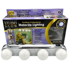 Studio Glow Portable Vanity Make Up Lights Cordless Stay-Cool Bulbs Travel Hotel