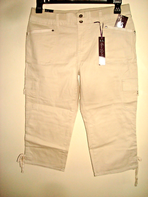 Ladies Petite Capri Pants Gloria Vanderbilt Size 10 P Dark Vanilla New