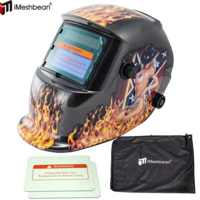 Pro Auto Darkening Welding Helmet Arc Tig mig Grinding Welders Mask Solar 2 Lens
