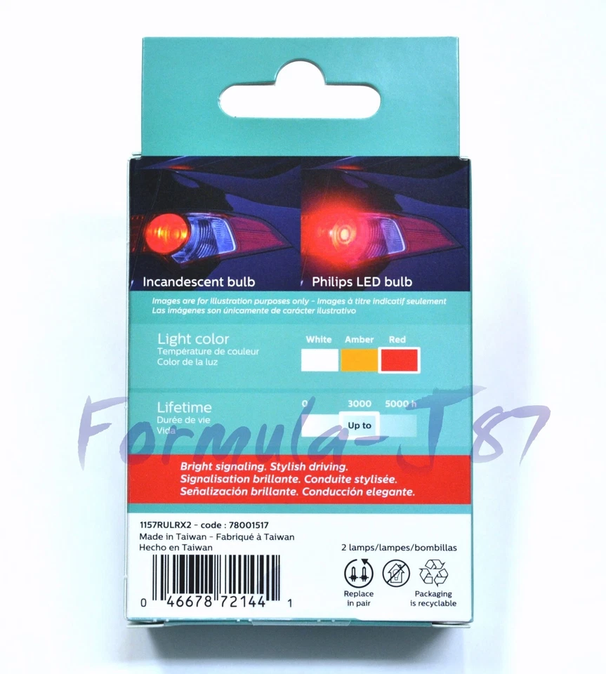 Philips Ultinon Luz LED 1157 Rojo Dos Bombillas Parada Freno Repuesto Actualización Lámpara Foto 4 de 4