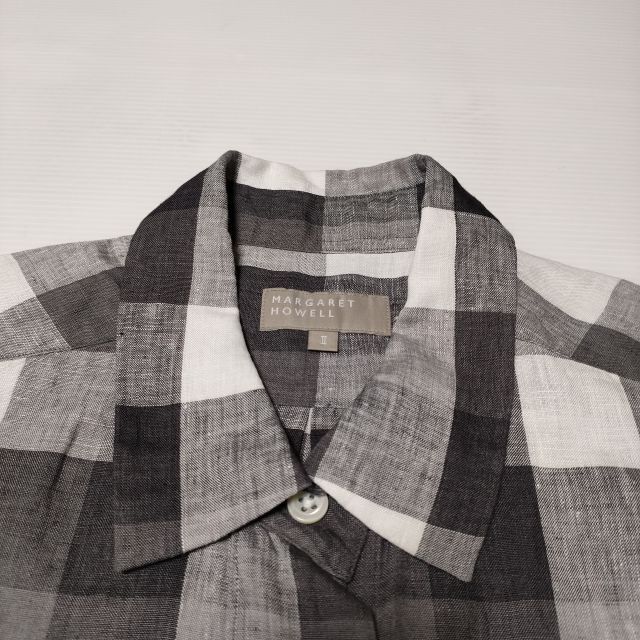MARGARET HOWELL 578-9152014 Linen block check Blouse shirt MARGARET HOWELL 578-9152014 Linen block check Blouse shirt