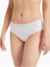 Image of Calvin Klein Women's Breathable Hipster Briefs Waist Logo In White | QF6688AD