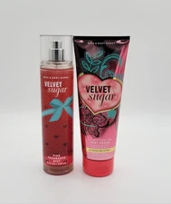 Bath & Body Works Velvet Sugar Fine Fragrance Body Mist & Body Cream Set of 2