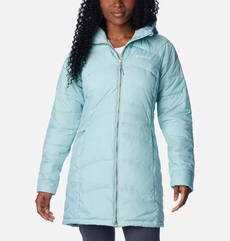 Columbia Women s XL Karis Gale Long Jacket Aqua Haze eBay