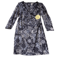 Emma & Michelle NWT London Style Wrap Dress Knee Length Quiet Luxery Size 14