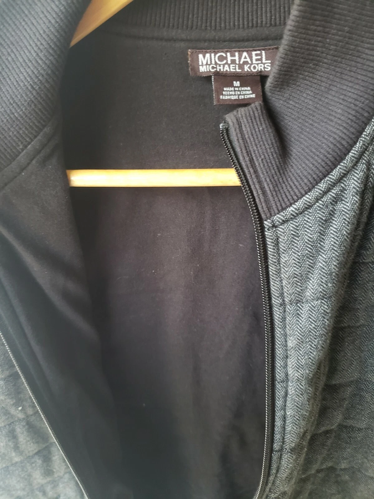 Gilet Michael Kors nero donna foderato con zip intera taglia media M grigio antracite