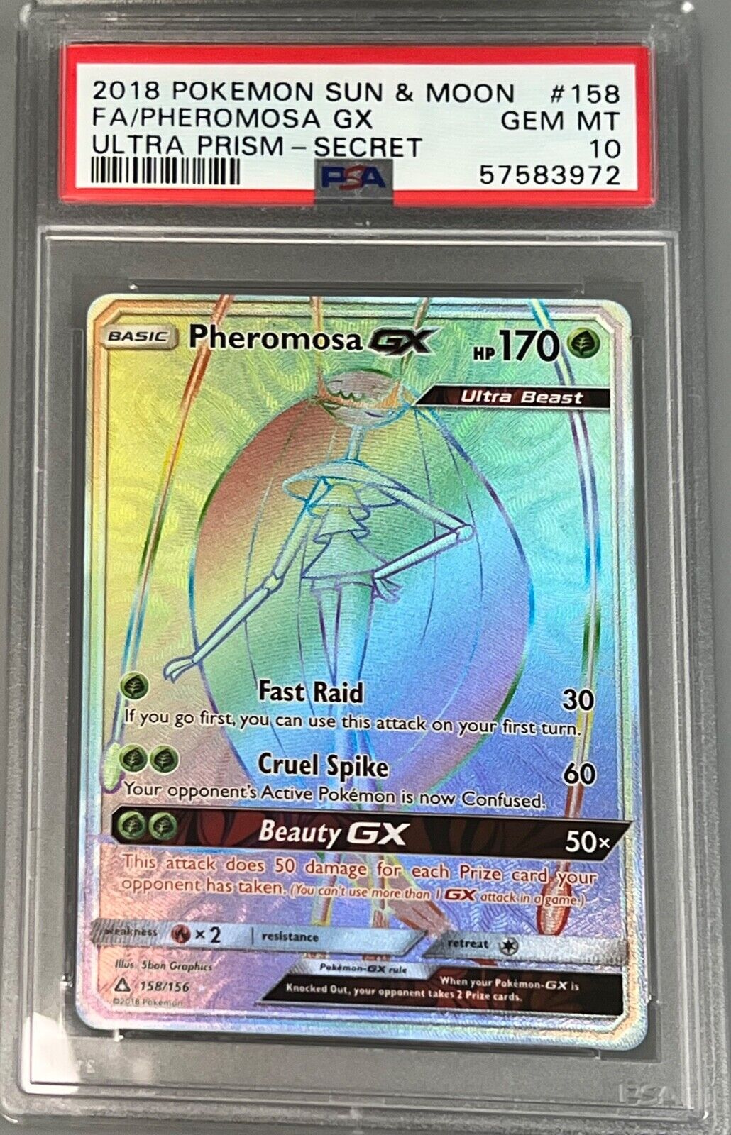 Pheromosa GX - 158/156 - Secret Rare - Pokemon Singles » Sun