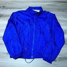 Vintage Shell Shack Windbreaker Track Jacket Women's Medium Blue Light Euc