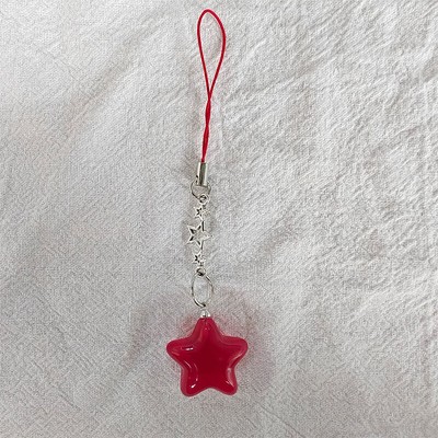 Cartoon Jelly Star Phone Charm Creative Cute Keychain Backpack Decoration Gift