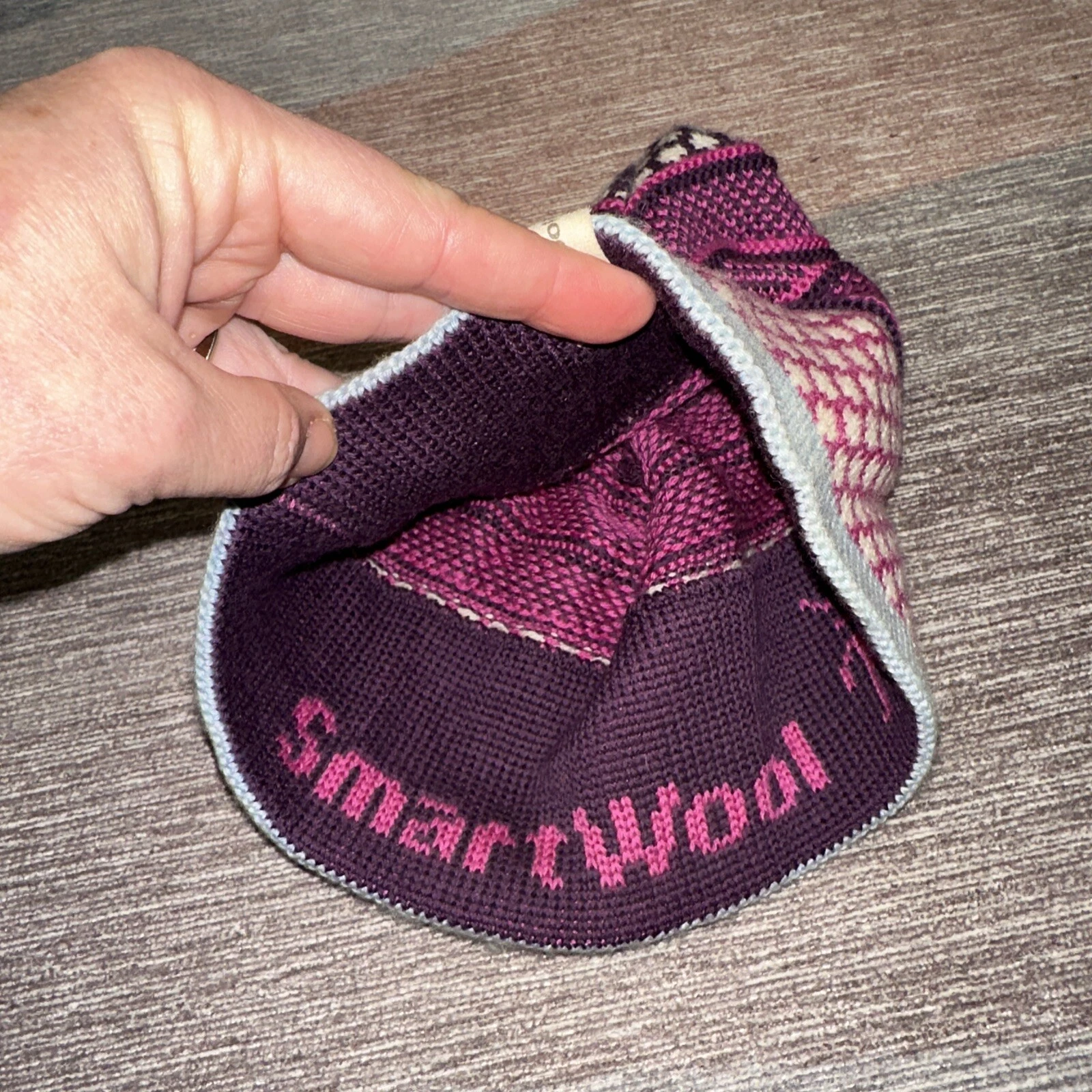smartwool winter beanie hat purple 