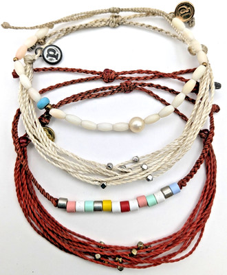 Pura Vida Bracelet Malibu Candy Color Beads Red White Beach Friendship Jewelry