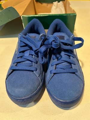 Puma Suede Kids Monaco Blue Youth Boys Casual Shoes with Box 353636-31 Size 2.5C
