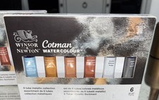 Winsor  Newton Cotman Watercolour Metallic Paint Set - 6 x 8ml  Lot Of Pk 3 