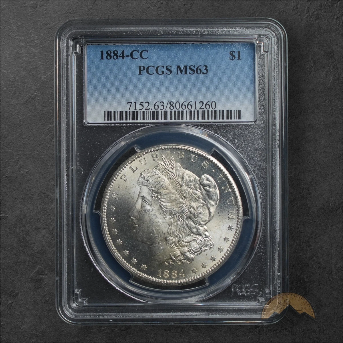 PCGS Certified MS 63 Graded 1884 Year Morgan US Dollars (1878-1921