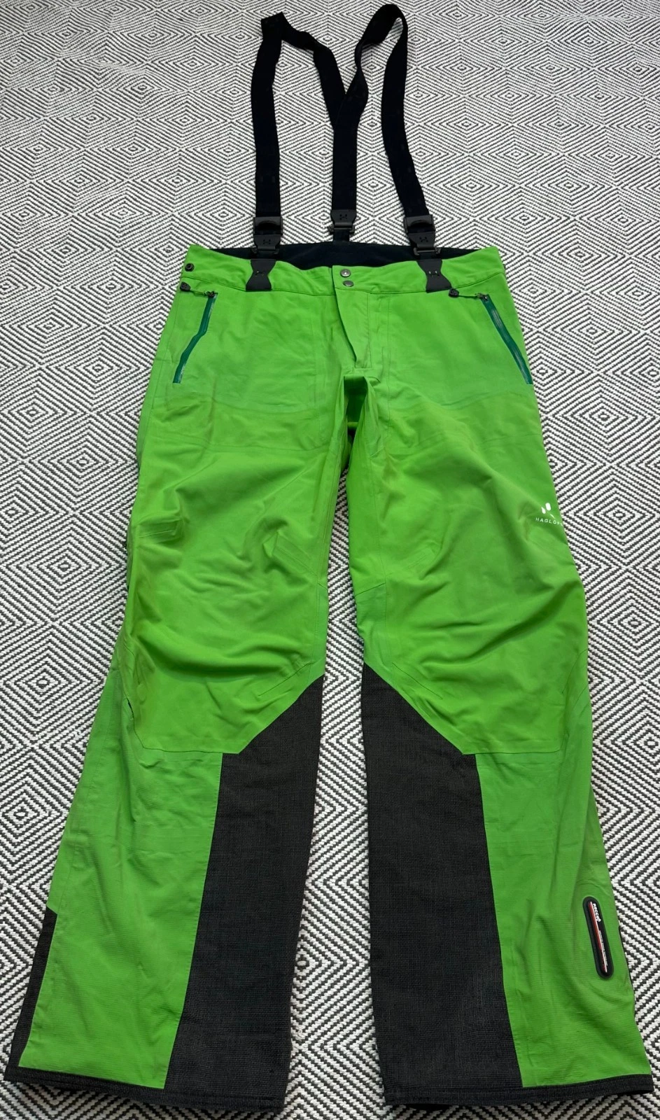 HAGLOFS COULOIR GORE-TEX MENS WATERPROOF SKIING PANTS TROUSERS GREEN SIZE L