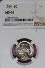 1949 NGC 5C MS66 JEFFERSON NICKEL #B52047 — photo 1