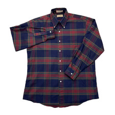Vintage L.L.Bean Tartan Plaid Flannel Shirt Mens Size 16.5-34 USA Made