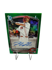 Mason Neville 2025 Bowman Draft Chrome 1st Green Refractor Auto /99 #CPA-MN Reds