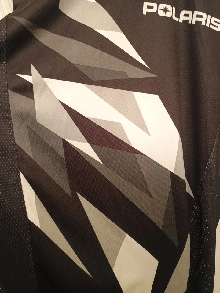 Polaris Fly Racing Motocross Dirtbike ATV SXS Jersey Shirt Mens XL Blk Wht  - Image 3 of 4