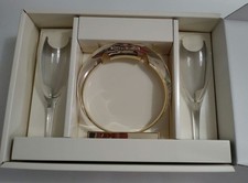 MOET & CHANDON Pair Glasses & Ring Holder Set...