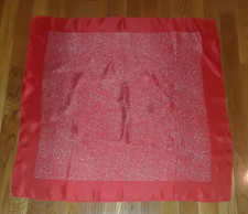 Vintage Baar  Beards Red Speckled Silk Blend Square Scarf 26" Japan