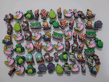 65 Pieces PVC Plants Vs Zombies PVC Rubber Shoe Charms Crocs Cupcake Toppers