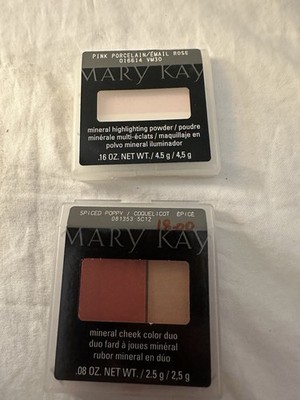 Mary Kay Mineral Cheek Duo Spiced Poppy .08 oz Powder Porcelain Discontinued LOT