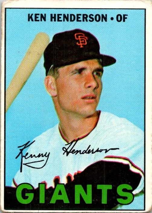 1967 Topps #383 Ken Henderson baseball card 11S
