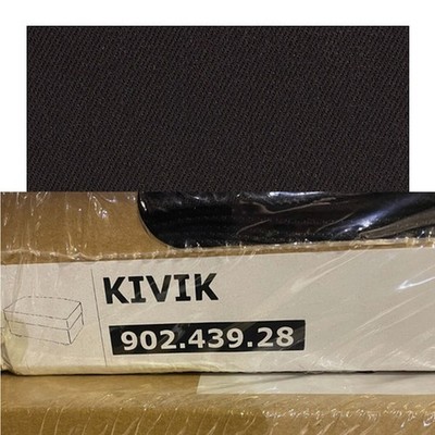 IKEA Kivik COVER for Footstool with Storage IDEMO BLACK Slipcover 100% Cotton