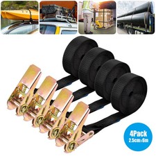 6m x 25mm Zinc Ratchet Straps Tie Down Heavy Duty Cargo Car Rack Lashing Straps