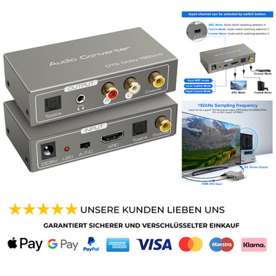HDMI ARC Adapter Audio Extractor Koaxial Optical SPDIF 3,5mm Ausgang