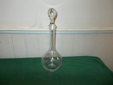 TOSCANY HAND BLOWN GLASS WHISKEY DECANTER 16 INCHES TALL ROMANIA