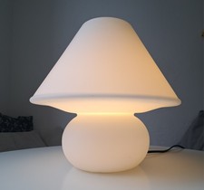 XL Limburg Pilzlampe Tischlampe 6249 Glas Weiß Vintage Midcentury